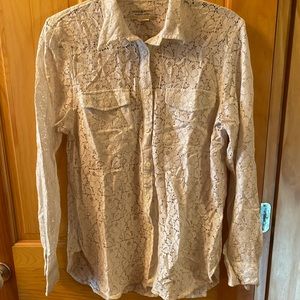 Denim & supply, Ralph Lauren cream, lace button up